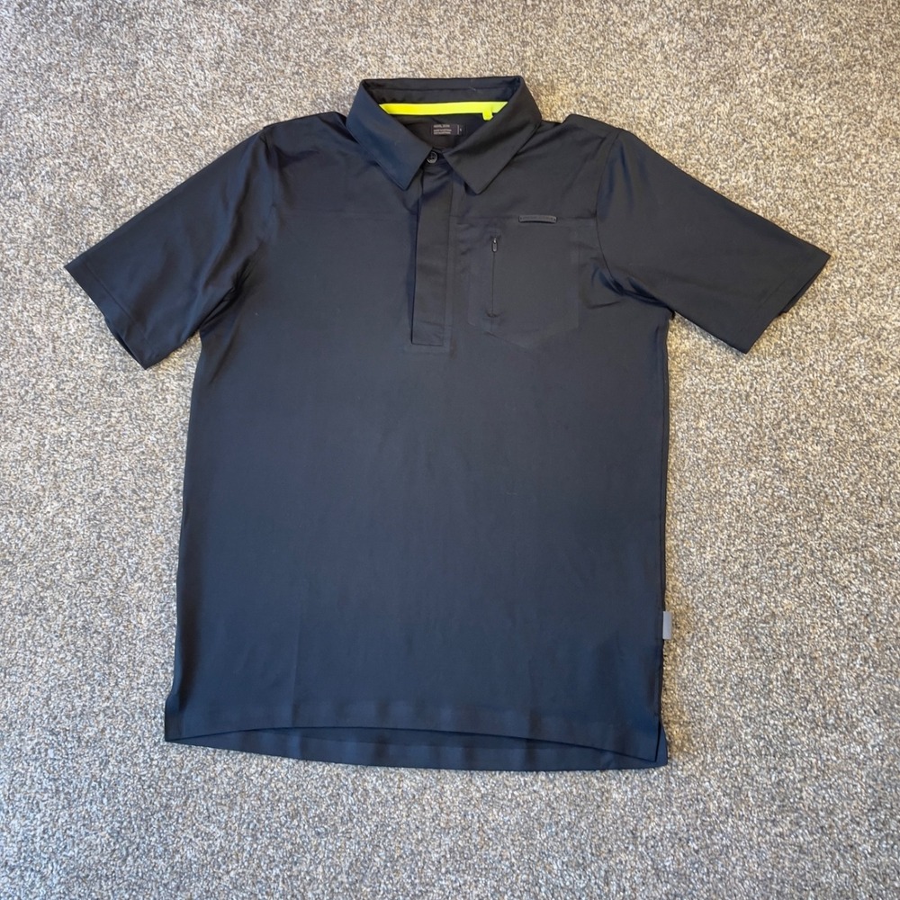 Pearl Izumi Mens Journey Polo Shirt Black Recycled Performance Cycling Golf S